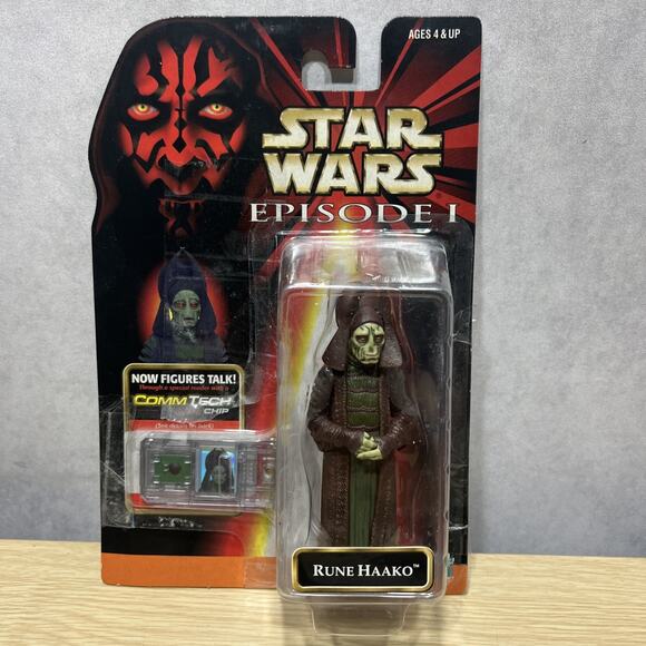 Star Wars Episode Commtech Rune Haako 3.75" Action Figure 1999 Hasbro NEW - Picture 1 of 7